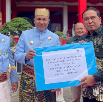 Di Momen Hari Jadi Luwu Utara ke-26, PT Vale Serahkan Bantuan Guna Mitigasi Bencana Banjir