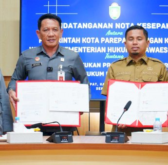 Kemenkum Sulsel dan Pemkot Parepare Jalin Kerjasama Pembangunan Hukum Daerah