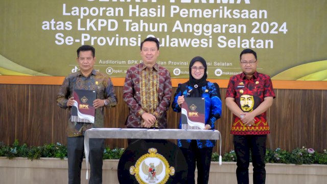 Pemerintah Kabupaten Gowa kembali menerima opini WTP atas laporan keuangan periode 2024 oleh BPK RI. (Dok. Humas Gowa)