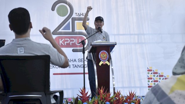Ketua KPPU RI M Fanshurullah Asa, dalam perayaan Hari Ulang Tahun (HUT) KPPU Ke-25 Tahun, dalam keterangannya, kemarin. (Dok. Humas KPPU RI)