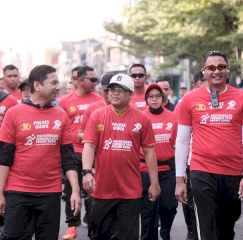 Darmawangsyah Muin Hadir Ramaikan Bhayangkara Fun Walk Polres Gowa