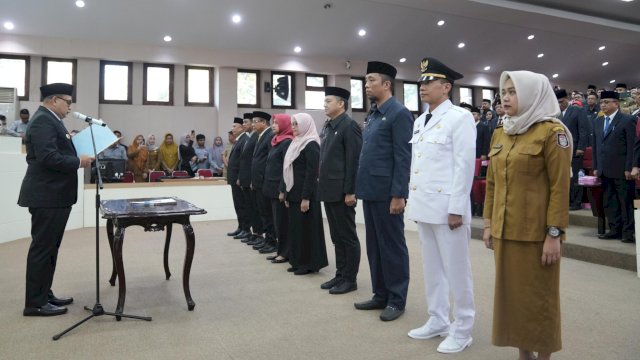 Wali Kota Makassar, Munafri Arifuddin saat melantik 46 pejabat baru di lingkup SKPD Pemkot Makassar, Senin (16/6/2025). (Foto: Istimewa)
