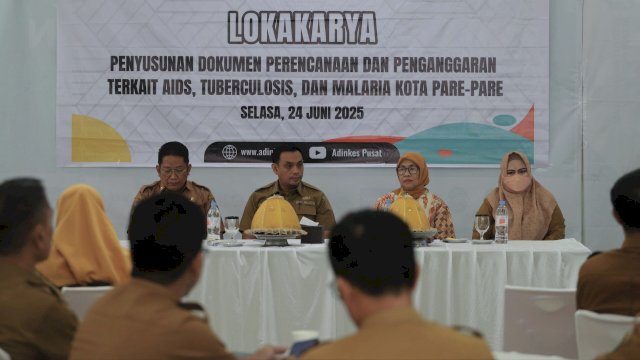 Ket: Wakil Wali Kota Parepare, Hermanto pada Lokakarya Perencanaan Penanggulangan AIDS, TBC, dan Malaria 