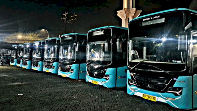 Pemprov Sulsel akan mengoperasikan 27 bus Trans Sulsel mulai 9 Juli mendatang untuk melayani rute Makassar-Maros-Takalar. (Foto: Istimewa)