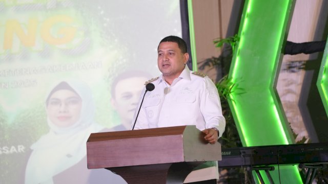 Wali Kota Makassar, Munafri Arifuddin saat menghadiri Customer Gathering BPJS Ketenagakerjaan di Hotel Claro Makassar, Jalan AP Pettarani, Makassar, Rabu (25/6/2025). (Foto: Istimewa)