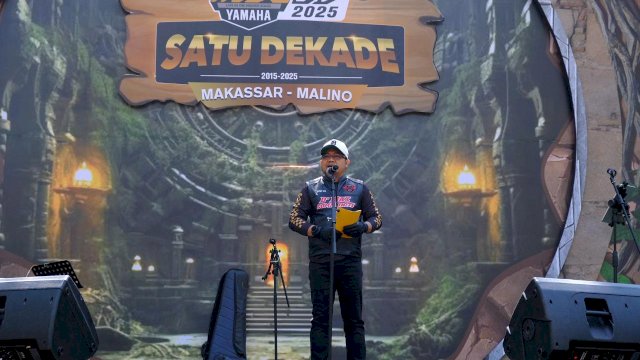 Wakil Bupati Gowa, Darmawangsyah Muin, saat menghadiri Maxi Yamaha Day 2025 Satu Dekade, di Kawasan Wisata Hutan Malino, Kecamatan Tinggimoncong, kemarin. (Dok. Humas Gowa) 