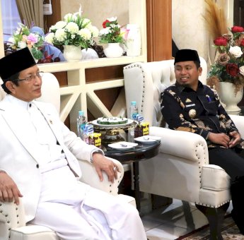 Wali Kota Parepare Tasming Hamid Sambut Menteri Agama RI, Prof. Nazaruddin Umar