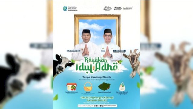 Player kampanye perayaaan Idul Adha tanpa sampah plastik di Pemkab Bulukumba. [IST]