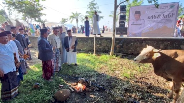 Bupati Bulukumba, Andi Muchtar Ali Yusuf menerima bantuan sapi Kurban dari KMB. [IST]