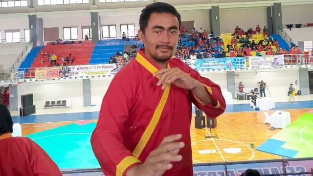 Atlet Tapak Suci Gowa, Saldy meraih peringkat 3 dunia atau medali perunggu dalam World Champion Ship 2, di Kampus Brawijaya, Kota Malang. (Dok. Humas Gowa) 