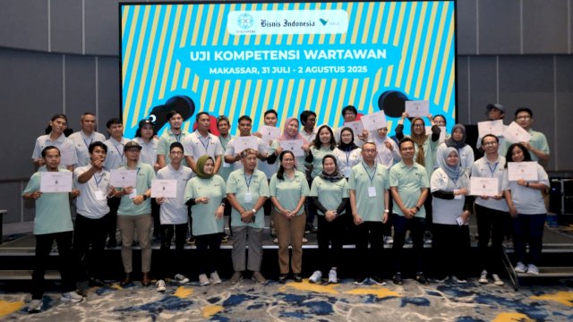Uji Kompetensi Wartawan (UKW) Sulawesi Selatan 2025 yang digelar oleh lembaga uji Bisnis Indonesia bekerja sama dengan PT Vale Indonesia. (Foto: Istimewa)