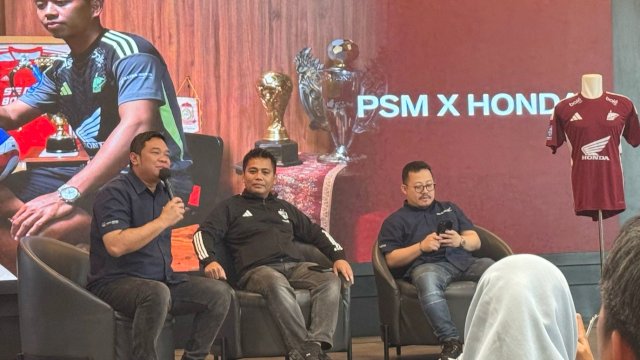 Honda Astra Motor kembali menjadi sponsor utama klub sepakbola PSM Makassar dalam mengarungi kompetisi Liga 1 musim 2025/2026. (Foto: Istimewa)