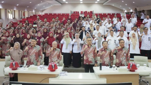 Wali Kota Makassar, Munafri Arifuddin saat menjadi pembicara pada Rapat Koordinasi Pelaksanaan Verifikasi Lanjutan Penilaian Kota Sehat di Balai Kota Makassar, Rabu (13/8/2025). (Foto: Istimewa)