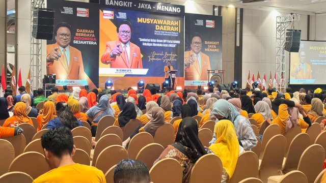 DPD Partai Hanura Provinsi Sulawesi Selatan menggelar Musyawarah Daerah (Musda) di Hotel Claro, Jalan AP Pettarani, Makassar, Rabu (13/8/2025). (Foto: Istimewa)