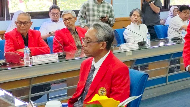 Dekan Sekolah Pascasarjana Unhas, Prof Dr Budu resmi mendaftar sebagai bakal calon Rektor Universitas Hasanuddin (Unhas) periode 2026-2030, Jumat (22/8/2025). (Foto: Istimewa)