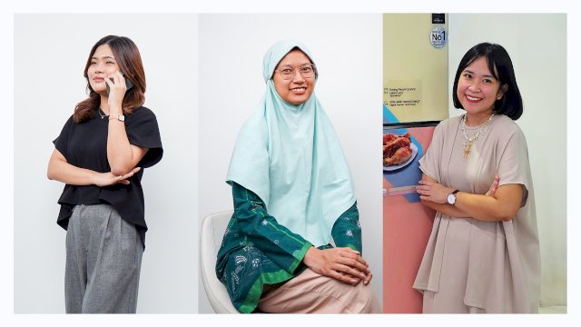Dari kiri ke kanan : Alishia, Ima dan Mutiara, tiga talenta muda dari Samsung menjadi bagian dari berbagai inovasi yang memberikan manfaat nyata bagi konsumen. (Dok. Samsung)