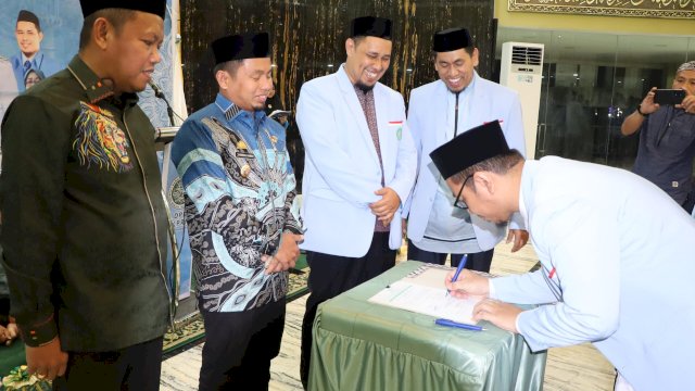 Ket: Wali Kota Parepare, Tasming Hamid pada Pelantikan Pengurus BKPRMI Parepare