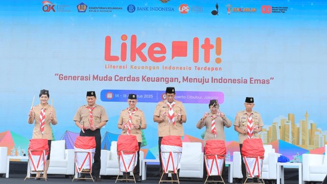 Kemenkeu RI, BI, OJK, dan LPS menggelar LIKE IT untuk mendorong literasi dan inklusi keuangan kepada anggota Pramuka. (Dok. OJK)