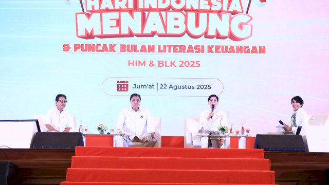 Perayaan HIM dan BLK 2025 yang digelar Otoritas Jasa Keuangan mengangkat tema "CEMERLANG atau Cerdas Menabung untuk Indonesia Emas dan Gemilang". (Dok. Otoritas Jasa Keuangan)