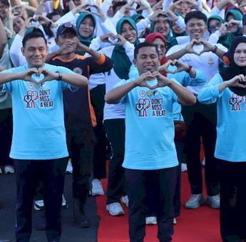 Tasming Hamid Ajak Warga Parepare Jaga Kesehatan Lewat Senam Sehat Hari Jantung Sedunia