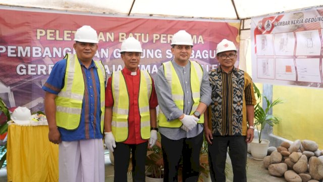 Wali Kota Makassar, Munafri Arifuddin saat menghadiri peletakan batu pertama pembangunan Gedung Serbaguna Gereja Jemaat Masale, Klasis Makassar tengah yang terletak di Jalan Adhyaksa Baru, Kecamatan Panakkukang, Makassar, Minggu (7/9/2025). (Foto: Istimewa)