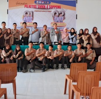 Dorong Pemilihan Demokratis, KPU Soppeng Dampingi Pemilihan Ketua OSIS SMK Negeri 4 Soppeng