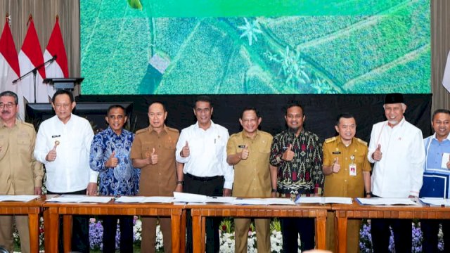 Gubernur Sulsel, Andi Sudirman Sulaiman menghadiri Rakor Percepatan Program Hilirisasi Komoditas Prioritas yang digelar Kemendagri di Auditorium Kementerian Pertanian, Jakarta Selatan, Senin (22/9/2025). (Foto: Istimewa)