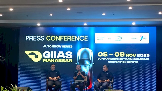 Pelaksanaan Prescon GAIKINDO Indonesia International Auto Show (GIIAS) Makassar 2025, di Hotel Four Points by Sheraton Makassar, Rabu, (15/10/2025). (Dok. Chaerani/Republiknews.co.id) 