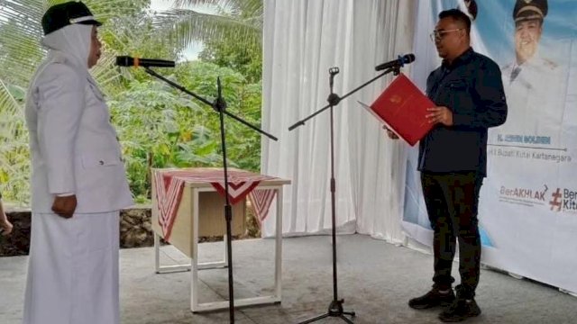 Pelantikan Pj. Kepala Desa Loa Duri Seberang. [IST]