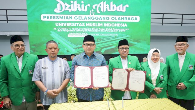 Wali Kota Makassar, Munafri Arifuddin saat menghadiri acara peresmian Gelanggang Olahraga Universitas Muslim Indonesia (UMI) di Kampus II UMI, Jalan Urip Sumoharjo, Jumat (10/10/2025). (Foto: Istimewa)