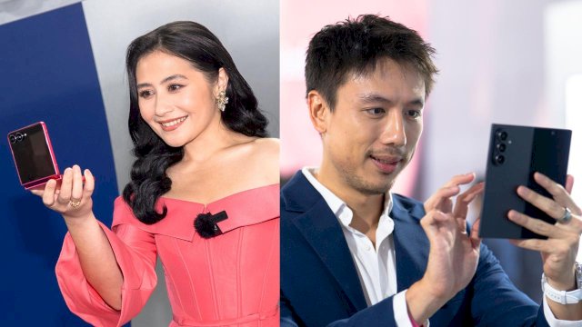 Kepraktisan yang ditawarkan Galaxy Z Fold7 | Z Flip7 membuat Prilly dan Andy lebih mudah dalam pekerjaan hingga berkreasi di setiap hari. (Dok. Samsung)