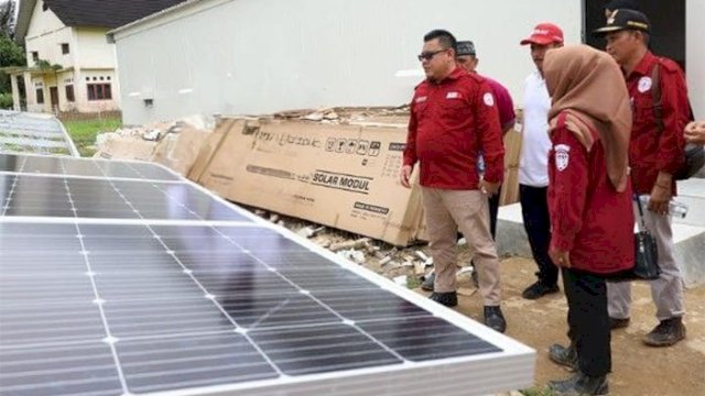 Peninjauan Lapangan program Terang Kampungku di Kecamatan Muara Kaman. [IST]