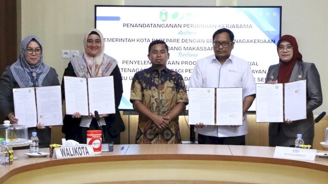 Ket: Pemkot Parepare MoU dengan BPJS Ketenagakerjaan