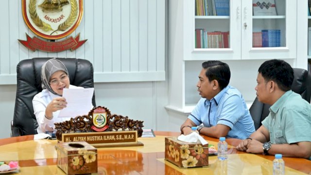 Wakil Wali Kota Makassar, Aliyah Mustika Ilham saat menerima audiensi dari jajaran Pengda JMSI Sulawesi Selatan di Ruang Wakil Wali Kota Makassar, Rabu (5/11/2025). (Foto: Istimewa)