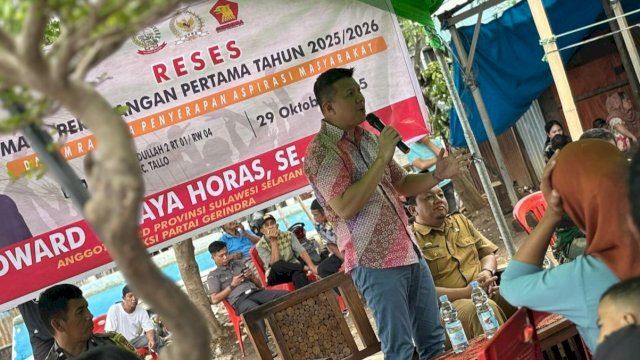 Anggota DPRD Sulsel, Edward Wijaya Horas saat melaksanakan kegiatan reses di Kelurahan Tallo, Kecamatan Tallo, Kota Makassar, Rabu (29/10/2025). (Foto: Istimewa)