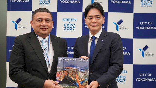 Wali Kota Makassar, Munafri Arifuddin saat melakukan pertemuan dengan Wali Kota Yokohama, Takeharu Yamanaka di ASCC 2025 di Yokohama, Jepang, Selasa (25/11/2025). (Foto: Istimewa)