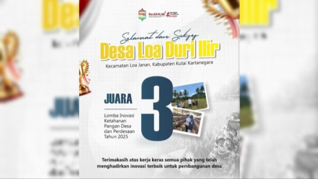 Flyer Ucapan Kemenangan untuk Desa Loa Duri Ilir. [IST]