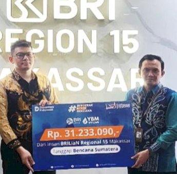 Tanggap Bencana di Sumatera, Insan BRILiaN Regional 15 Makassar Himpun Donasi Rp31 Juta