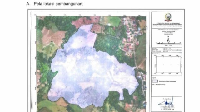 Denah lokasi pembangunan Sekolah Menengah Atas (SMA) di Desa Turu Adae, Kecamatan Ponre, Kabupaten Bone. (Foto: Istimewa)