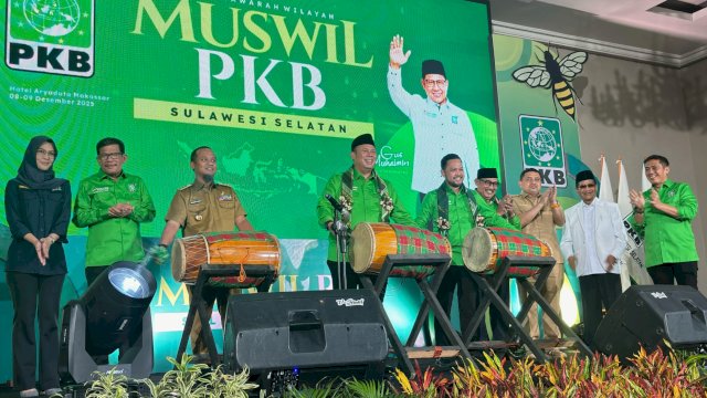 Pembukaan Musyawarah Wilayah (Muswil) DPW PKB Sulsel di Hotel Aryaduta, Jalan Somba Opu, Makassar, Senin (8/12/2025). (Foto: Istimewa)