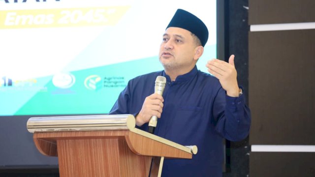 Wali Kota Makassar, Munafri Arifuddin saat menghadiri sekaligus membuka secara resmi Muswil Hidayatullah Sulawesi Selatan yang berlangsung di Asrama Haji Sudiang, Makassar, Sabtu (6/12/2025). (Foto: Istimewa)