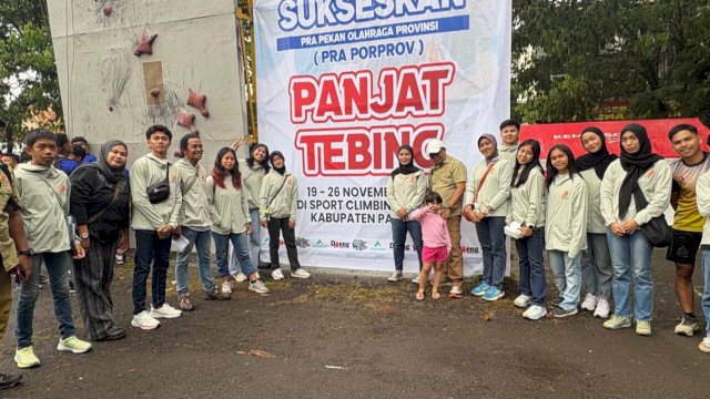 Kontingen Makassar menurunkan 15 atlet terbaik dalam Pra Porprov Sulsel cabang olahraga panjat tebing di Kabupaten Pangkep. (Foto: Istimewa)