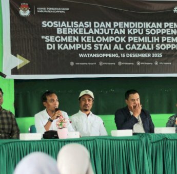 Sasar Pemilih Pemula, KPU Soppeng Gelar Sosialisasi dan Pendidikan Pemilih Berkelanjutan di Kampus STAI Al Gazali Soppeng