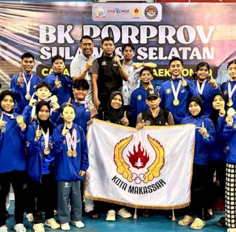 Taekwondo Makassar Juara Umum di BK Porprov 2025