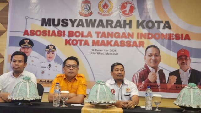 Musyawarah Kota (Muskot) Asosiasi Bola Tangan Indonesia (ABTI) Kota Makassar Tahun 2025 digelar di Hotel Khas, Jalan Andi Mappanyukki, Makassar, Minggu (14/12/2025). (Foto: Istimewa)
