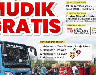 Program Mudik Gratis Nataru dari Gubernur Sulsel Siapkan 7 Armada Bus Bagi 250 Penumpang, Ini Rutenya