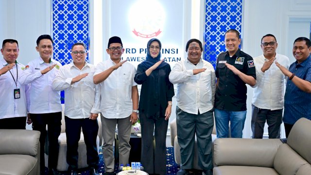 Pimpinan DPRD Sulawesi Selatan menerima kunjungan Kakanwil Haji dan Umrah Sulawesi Selatan, Ikbal Ismail di Kantor Sementara DPRD Sulsel, Jalan AP Pettarani, Makassar, Senin (5/1/2026). (Foto: Istimewa)