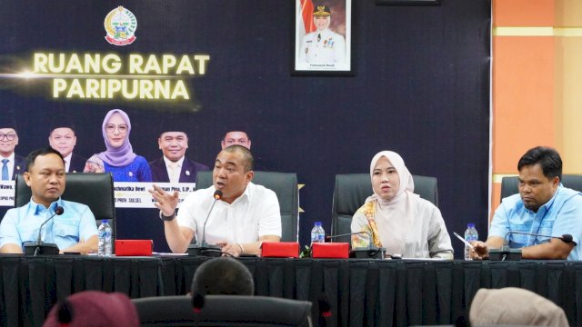 Rapat dengar pendapat Komisi E DPRD Sulsel yang berlangsung di kantor sementara DPRD Sulsel, Jalan AP Pettarani, Makassar, Kamis (8/1/2026). (Foto: Istimewa)