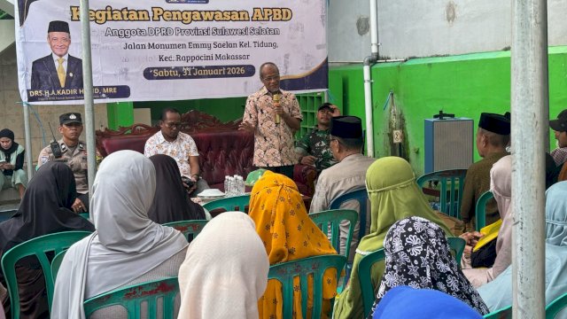 Anggota DPRD Sulsel, Kadir Halid menggelar kegiatan pengawasan APBD di Jalan Monumen Emmy Saelan, Kelurahan Tidung, Kecamatan Rappocini, Kota Makassar, Sabtu (31/1/2026). (Foto: Istimewa)