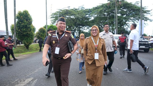 Bupati Gowa, Sitti Husniah Talenrang saat menghadiri Rakornas Pemerintah Pusat dan Daerah Tahun 2026, di Sentul International Convention Center (SICC), Kabupaten Bogor, Provinsi Jawa Barat, kemarin. (Dok. Humas Gowa) 